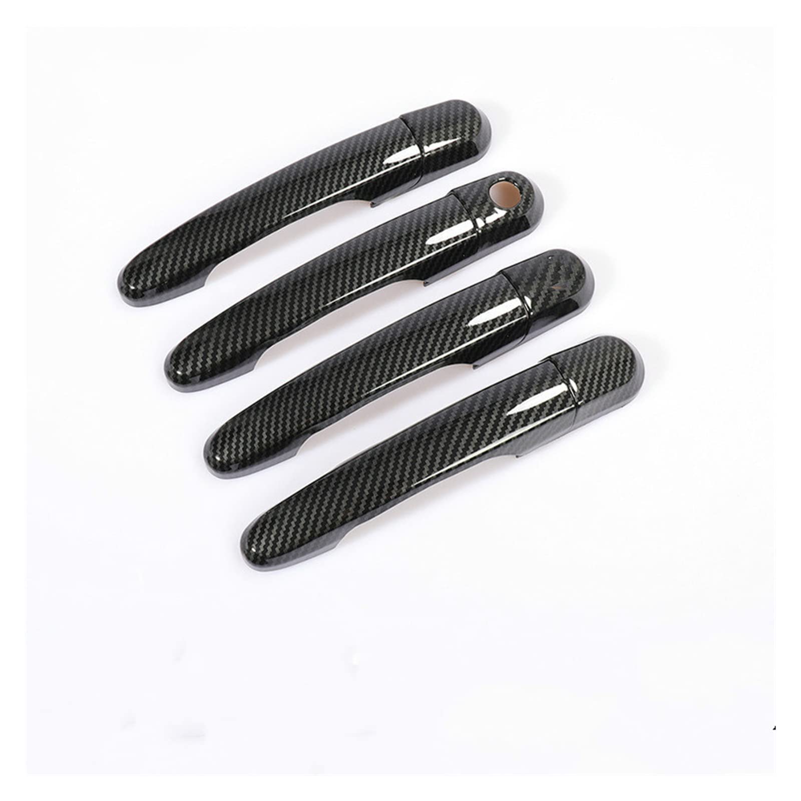Fahbstr One Color Exterior Door Handle Cover For Kia Ceed Cee'd 2006-2012 Chrome Carbon Fiber Car Door Handle Cover Trim Stickers Styling Overlay(Black 1 Keyhole)