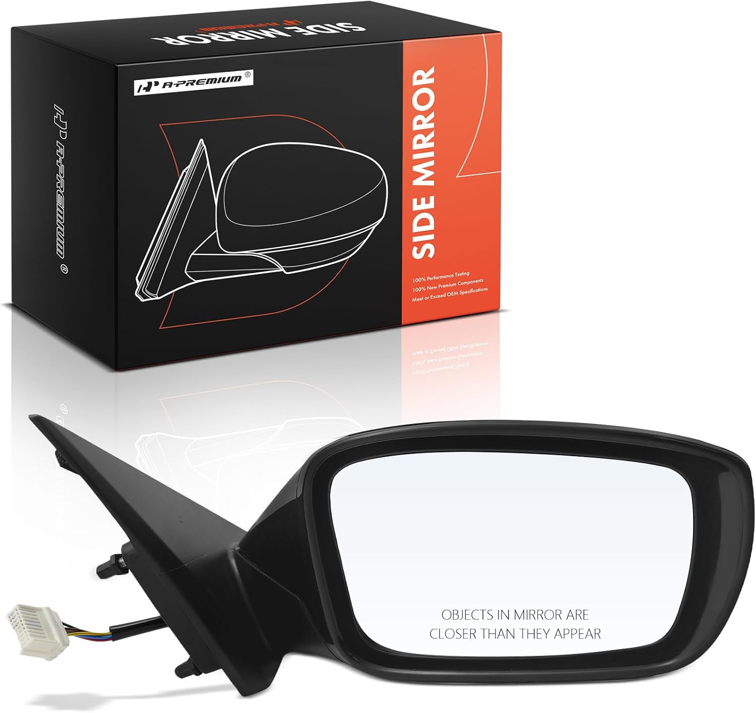 A-Premium Right Passenger Side Power Door Mirror - Compatible with Hyundai Sonata 2011 2012 2013 2014 - Heated Manual Folding Black Outside Rear View Mirror w/Turn Signal - Replace# 876203Q110