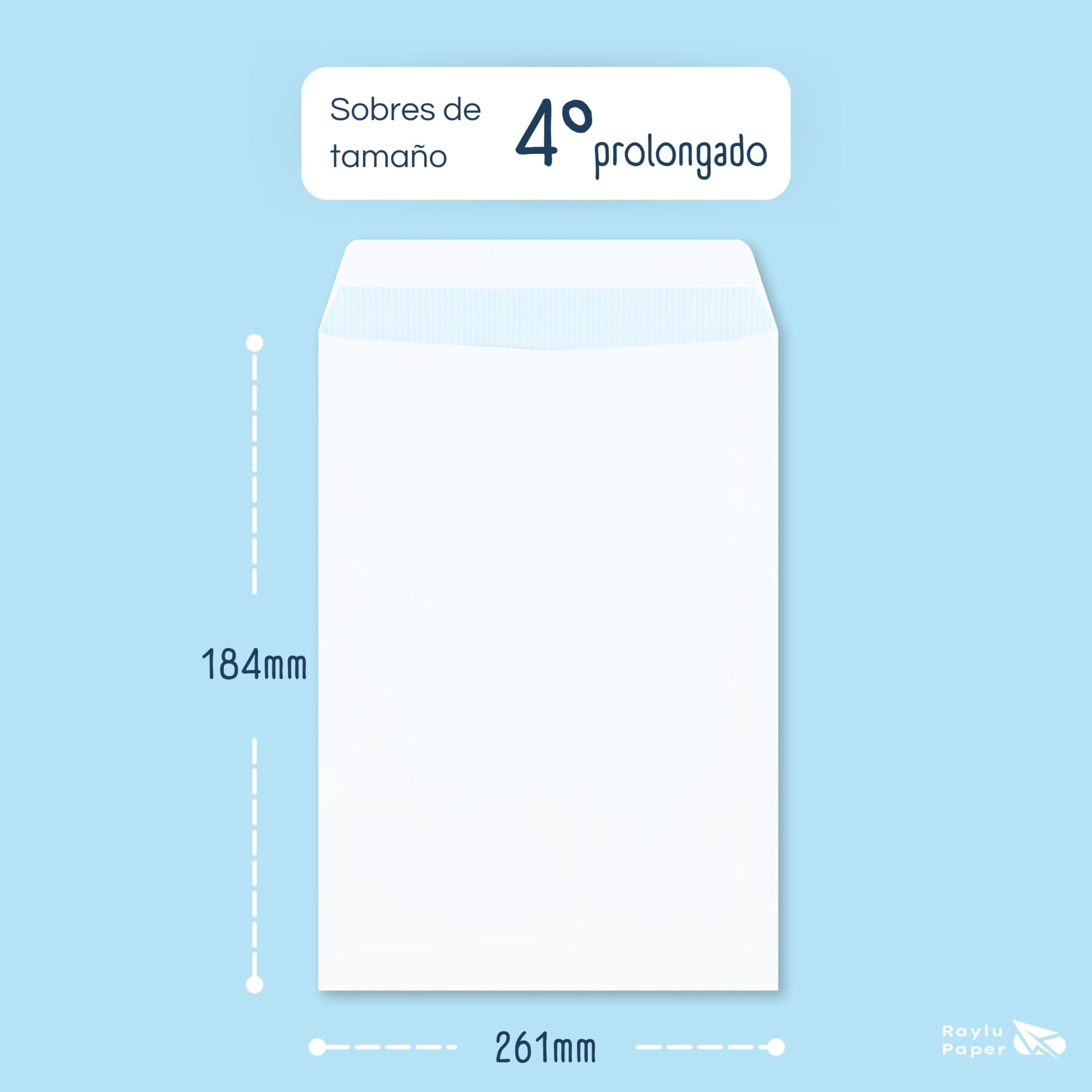 RAYLU PAPER duże papierowe białe koperty z samoprzylepnym zamknięciem do wysyłania dokumentów, łatwe i szybkie uszczelnienie, o grubości 100 g/m² (4 przedłużone, 500 sztuk)
