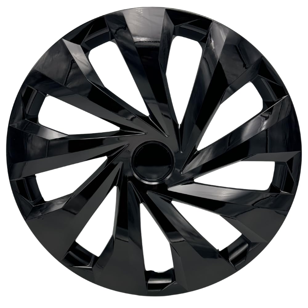 Trimak Set di 4 copricerchi da 15 pollici, colore nero, design a vento