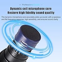 Vista 5 de NG-9 UHF Sistema de micrófono inalámbrico dual con 2 micrófonos dinámicos de mano, antiinterferencias de grado profesional, micrófono de dos manos