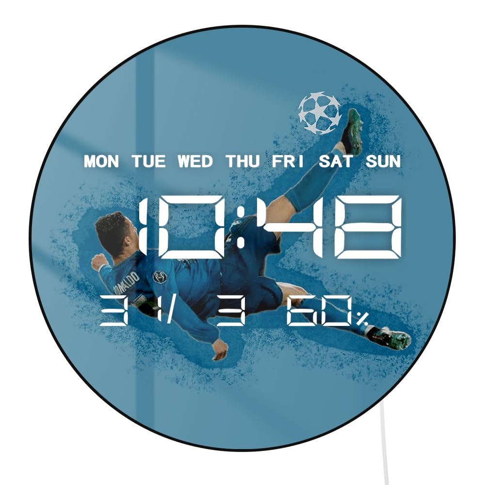 Horloge murale numérique football 12 pouces affichage LED électrique Portugal