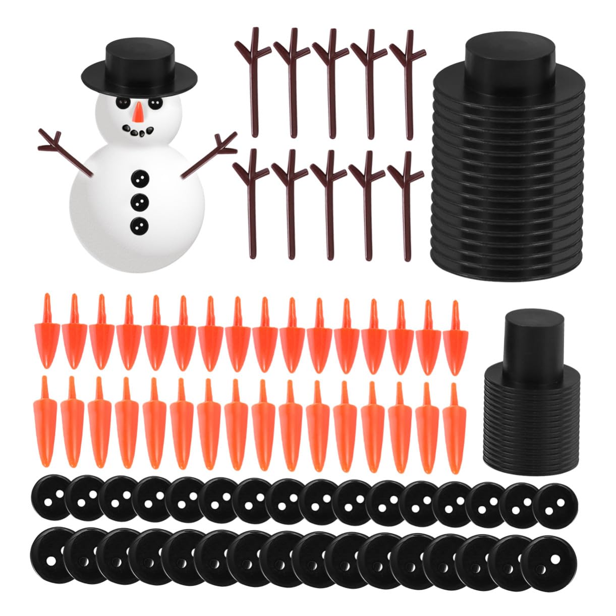 GARVALON Kit Fai da Te 600 Pezzi per Pupazzo di Neve Accessori Natalizi Set Creativo per per Attività Artigianali a Casa e Asilo Materiale Completo per Decorazioni Festive