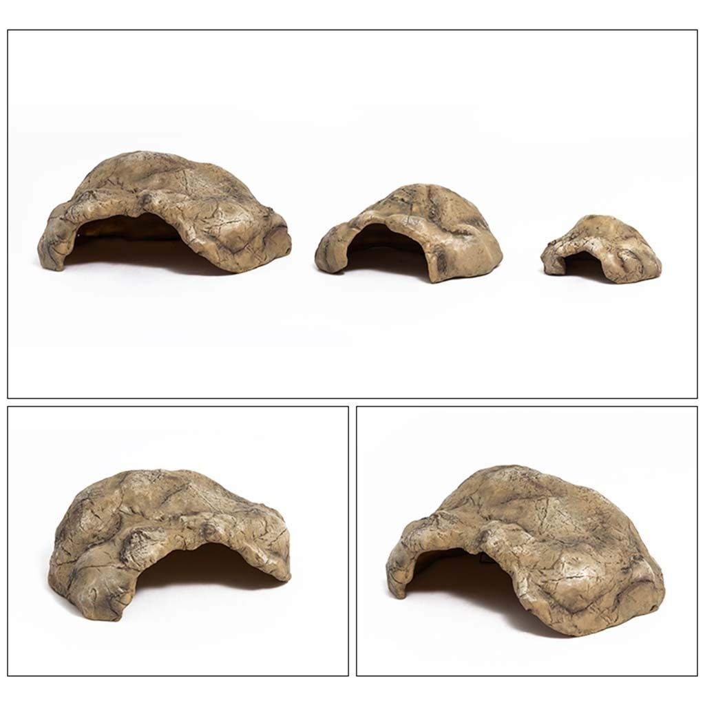 Escondite de Animales pequeños, escondite de Caja de Reptiles para Acuario de Anfibios, decoración de Esquina de hábitat, escondites de Tortugas, Serpientes Lagarto (21 * 15,5 * 9 cm)
