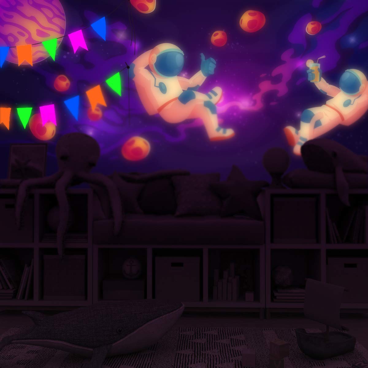 TFC farba świetlna UV Glow In The Dark kolor dzienny: RAL1013 perłowy biały – kolor nocny: RAL5015 błękitny 100 g