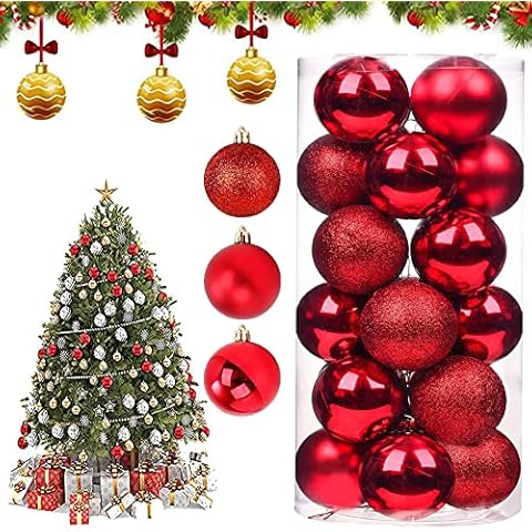 Weihnachtsbaumkugeln,24er Set Christbaumkugeln,4cm Christbaumschmuck,Wheinachtsdeko Baumschmuck Kugeln glänzend glitzernd Weihnachtskugeln,für Weihnachtsdekoration Cover