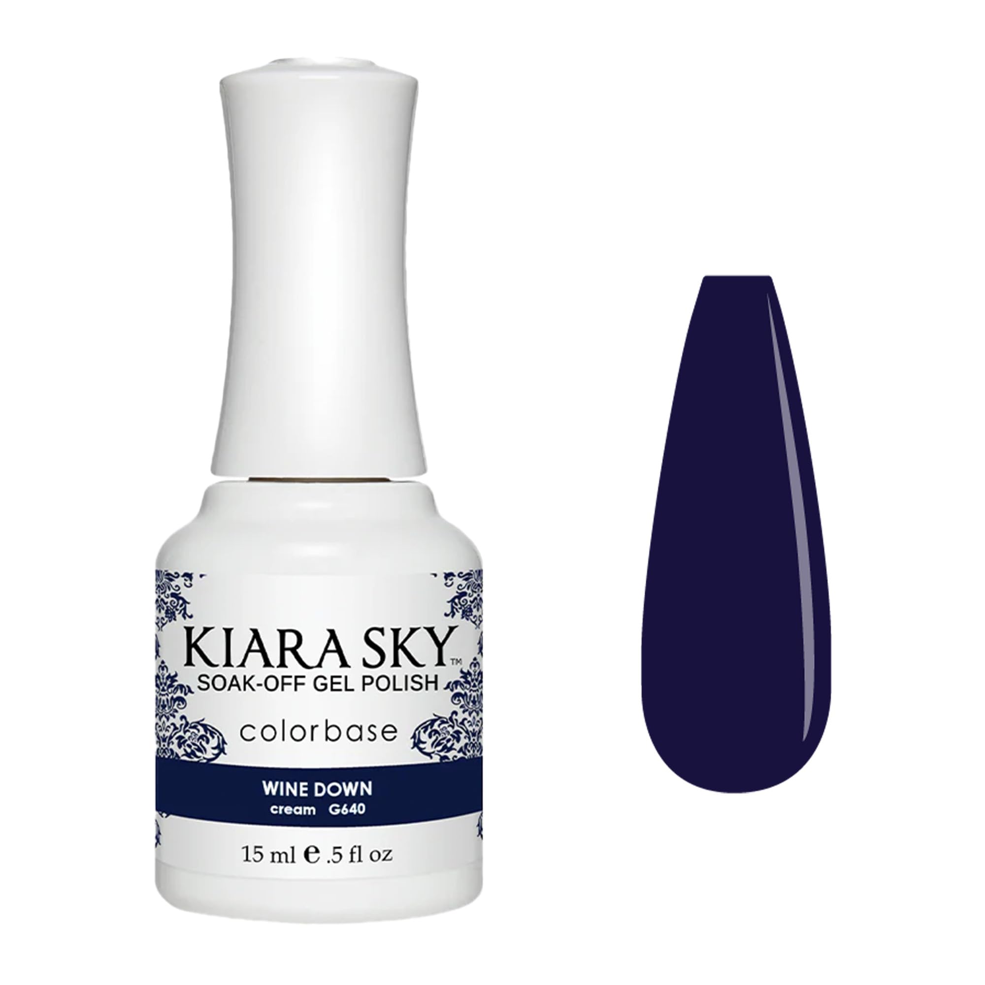 Kiara Sky Soak Off Gel Nail Polish 0.5 fl oz, WINE DOWN (G640)