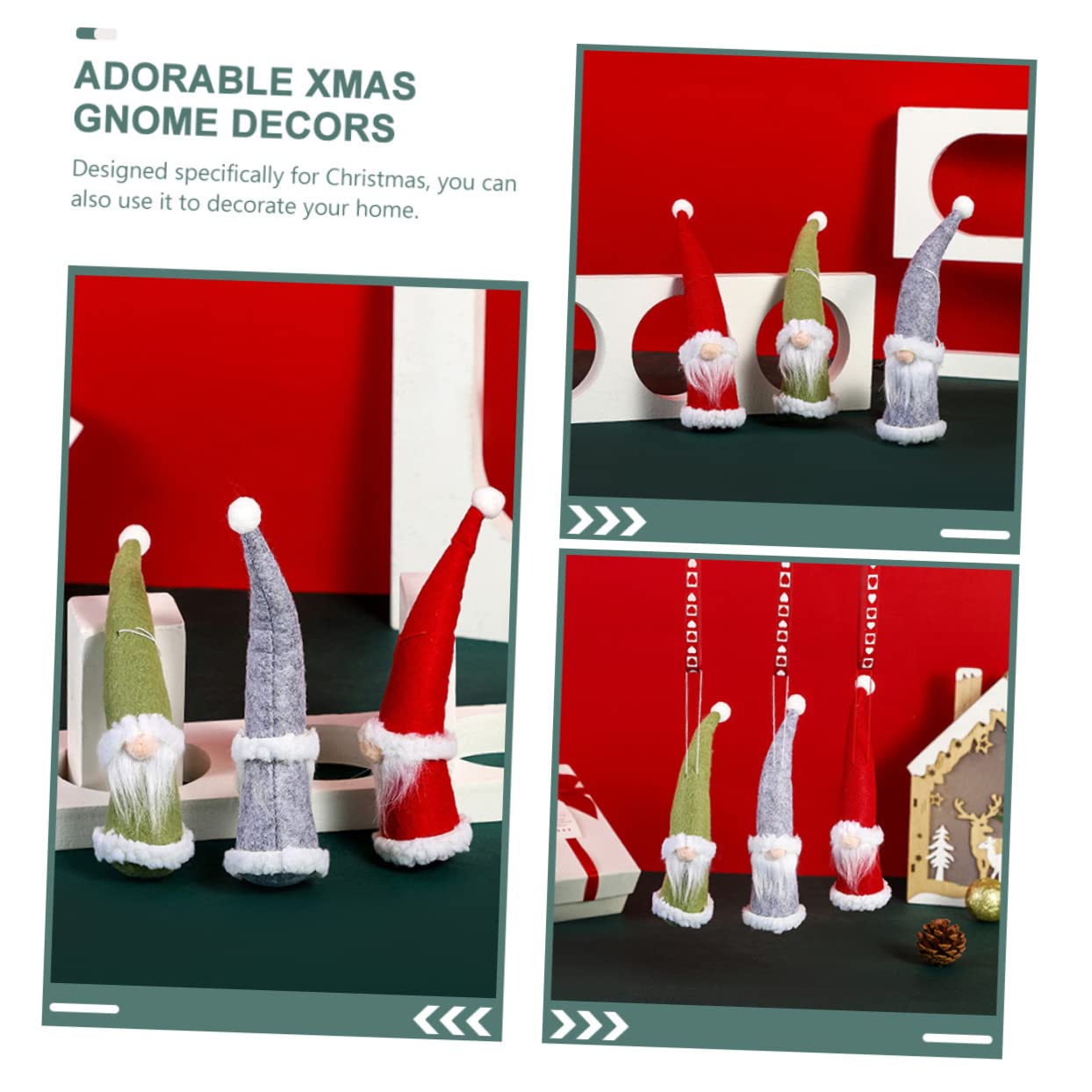 TOPBATHY 4 Set Di Ciondoli A Forma Di Per Albero Di Natale Adorabili Decorazioni Natalizie Per La Fotografia Di Feste in Casa 3 Pezzi * 4