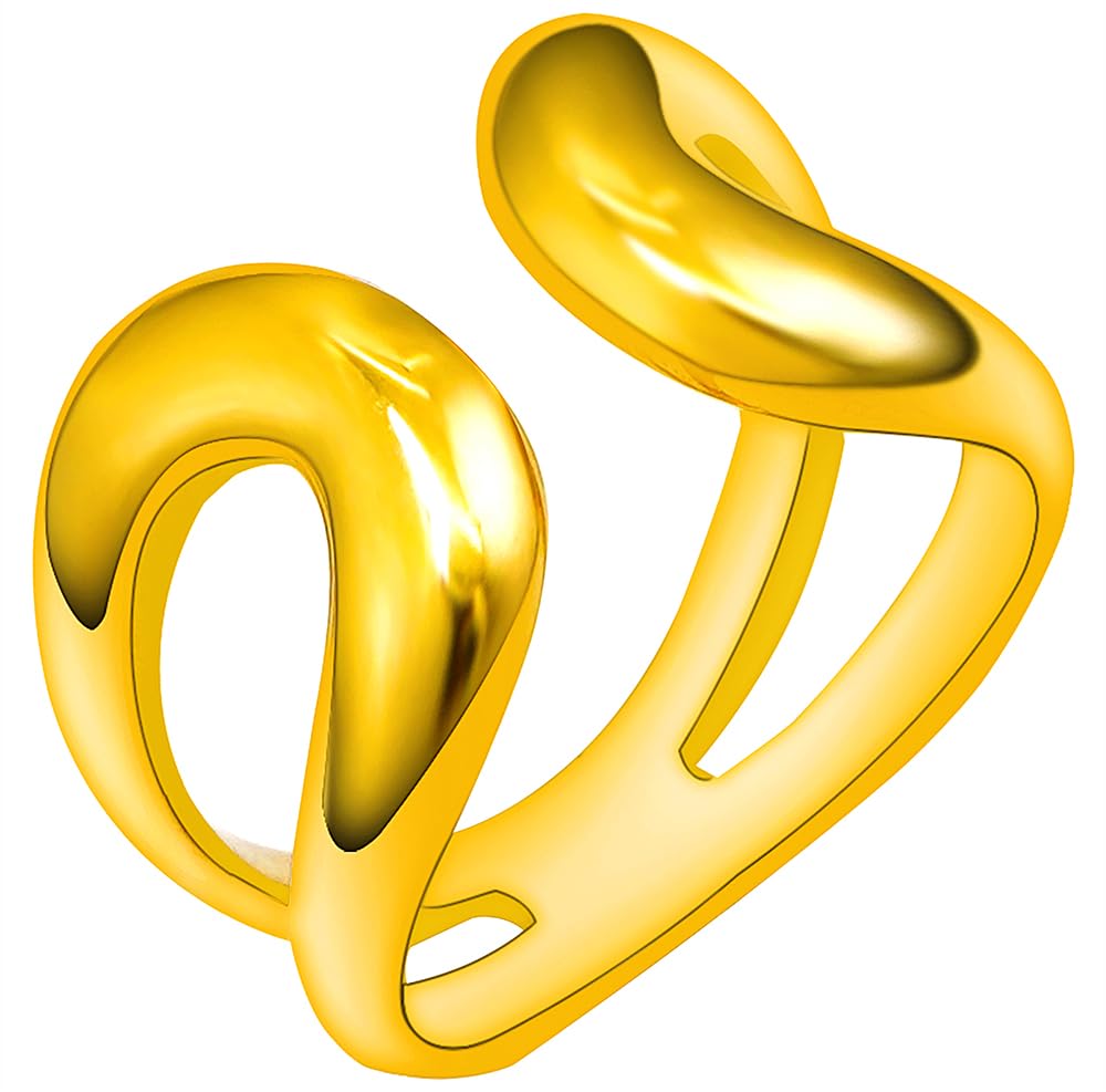 WovanooChunky Ring for Women Men 18K Statement Rings Twist Stackable Rings