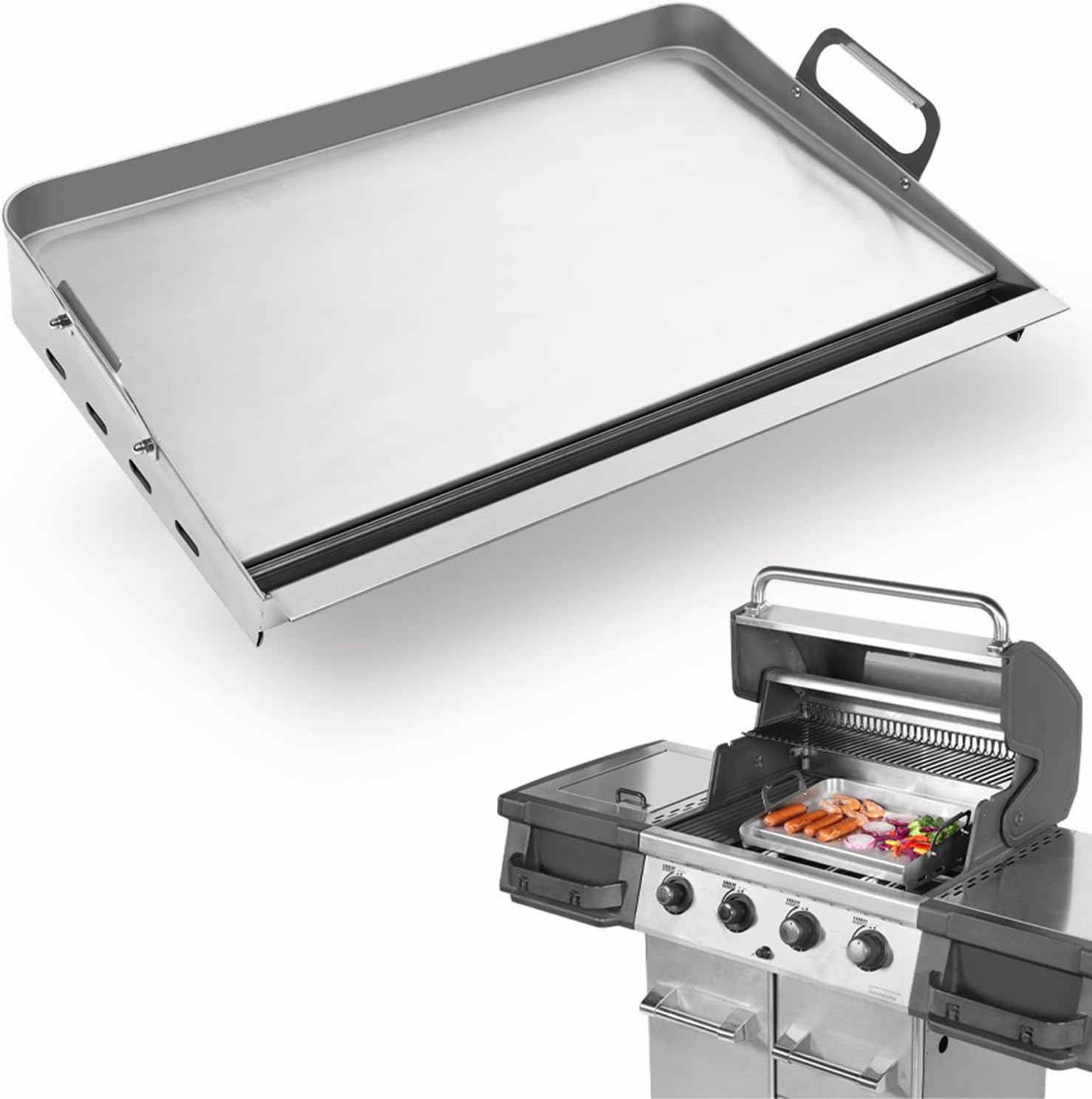 VEVOR Stainless Steel Griddle, 23x16in Griddle Flat Top Plate, Griddle for BBQ