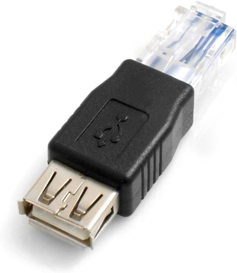 SYSTEM-SRJ45 Male to USB A Female Coupling Adapter Plug Cable