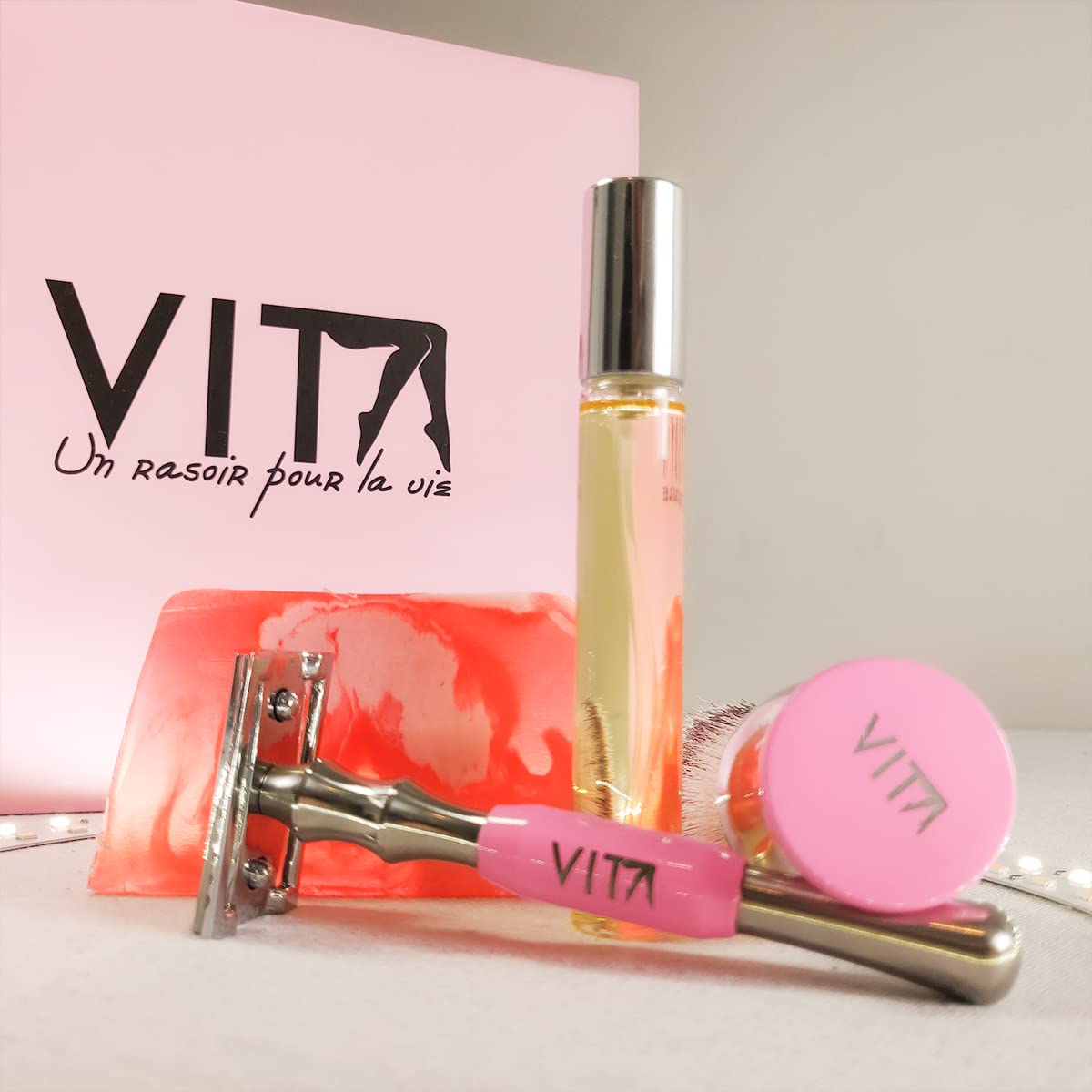 VITA® Confezione completa Rasoio di sicurezza Garantito a Vita | Rasoio di sicurezza da donna in acciaio inossidabile