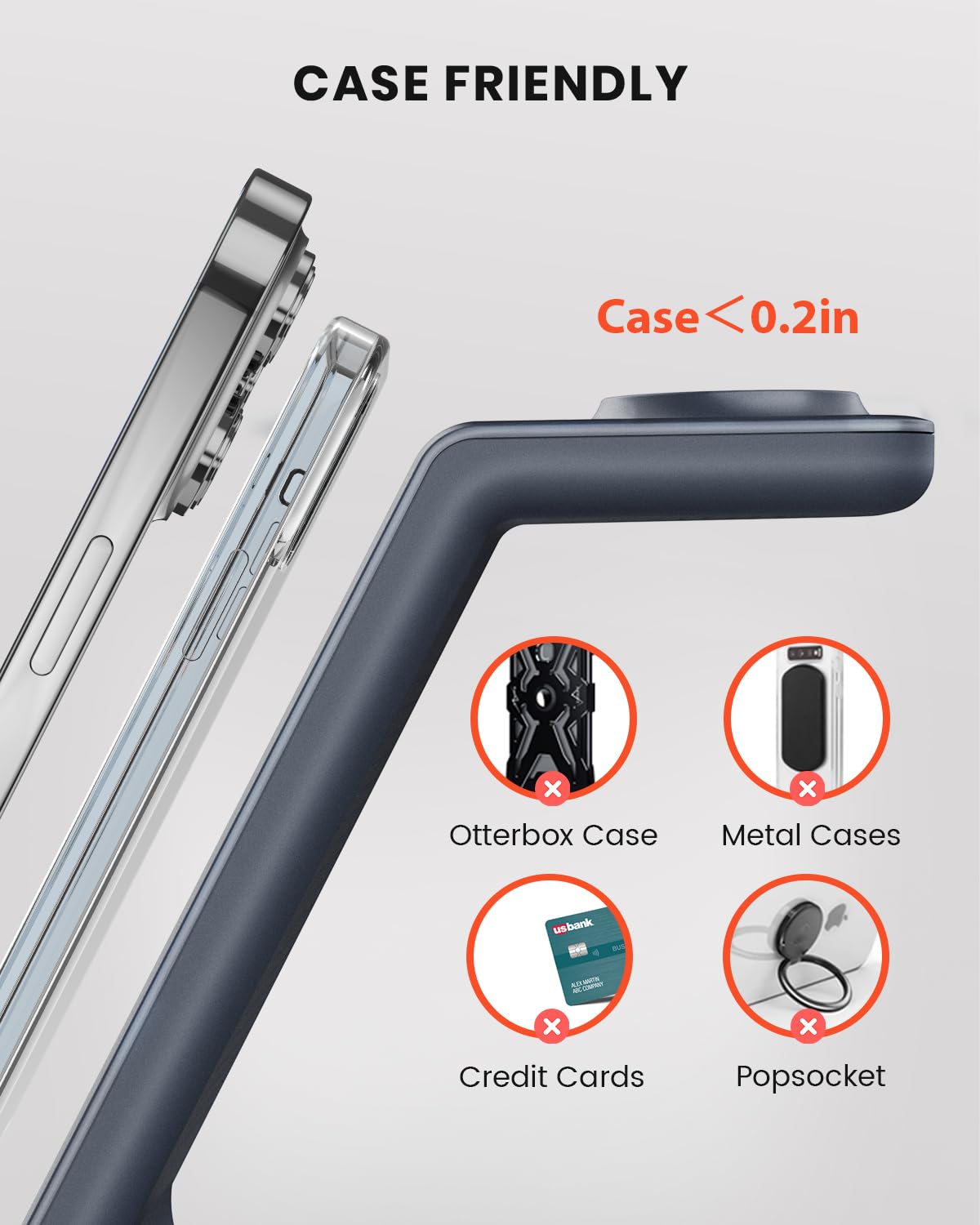 GEEKERA Stazione di ricarica 3 in 1 per Apple, G337-22, grigio titanio