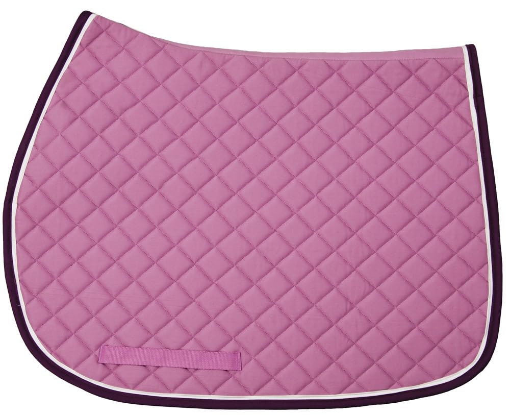 TuffRider Basic All Purpose Saddle Pad with Trim & Piping – Cotton Base, Flannel Lined, Diamond Quilted for Comfort