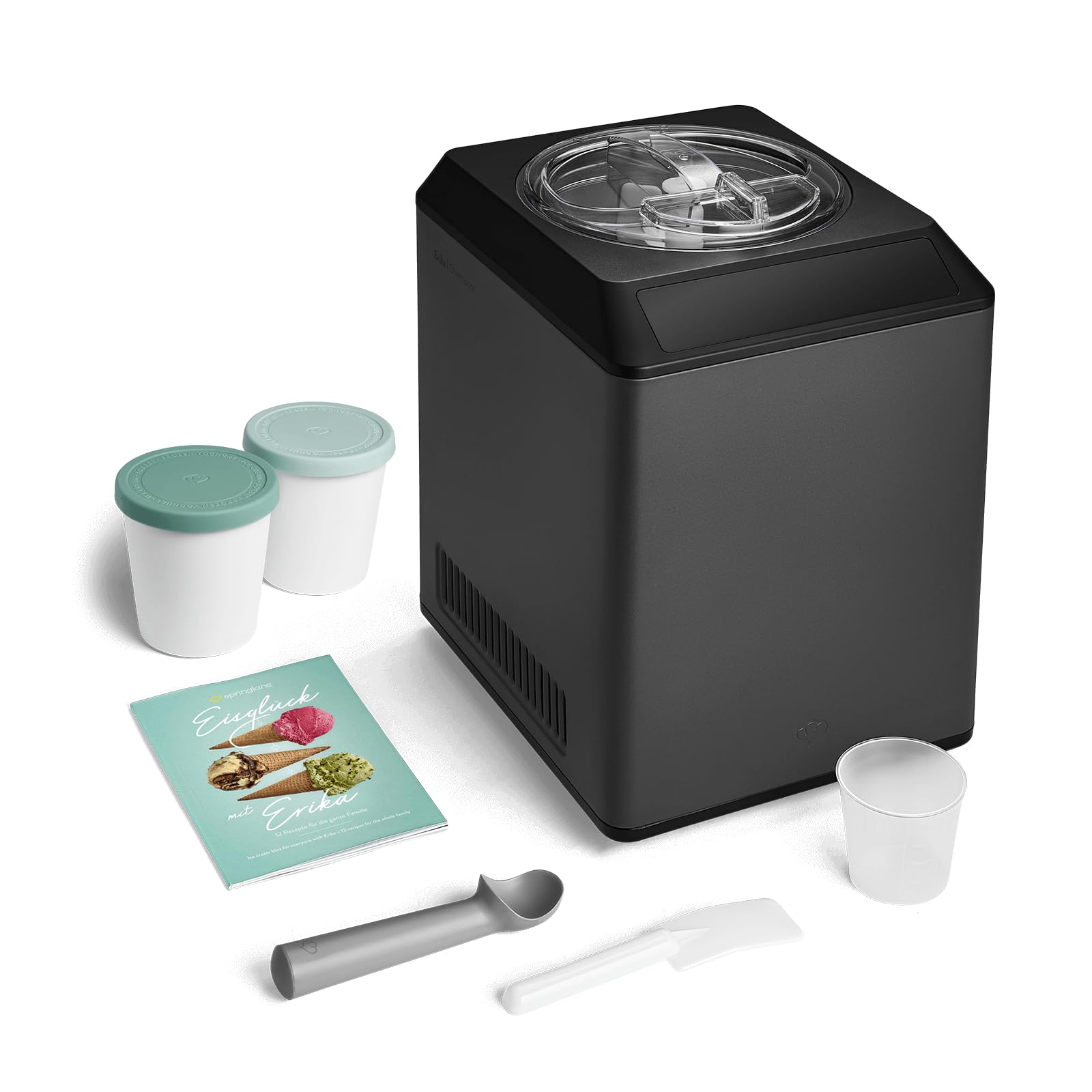 SPRINGLANE Macchina per gelato e yogurtiera Erika con compressore autoraffreddante 250 W (Erika/Contenitore menta, 2,5 L)