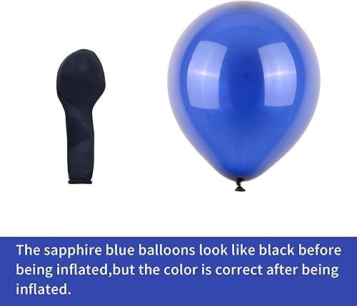 Miniatura 2 de Kit de arco de globos azules, 105 globos de cumpleaños de 5, 10, 18 pulgadas, kit de guirnalda azul negro con globos plateados metálicos, arco de