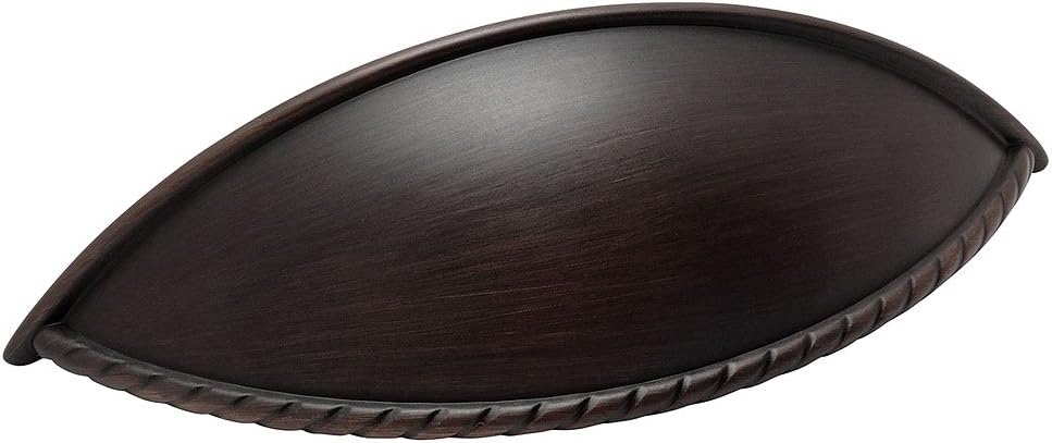 25 Pack - Cosmas 9237ORB Oil Rubbed Bronze Cabinet Hardware Rope Edge Bin Cup Drawer Handle Pull - 3-3/4" (96mm) Hole Centers