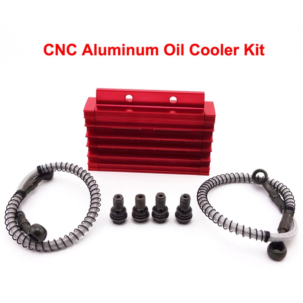 TC-Motor Red CNC Aluminum Oil Cooler For Chinese Pit Dirt Motor Bike Trail Motorcycle 125cc 140cc 150cc