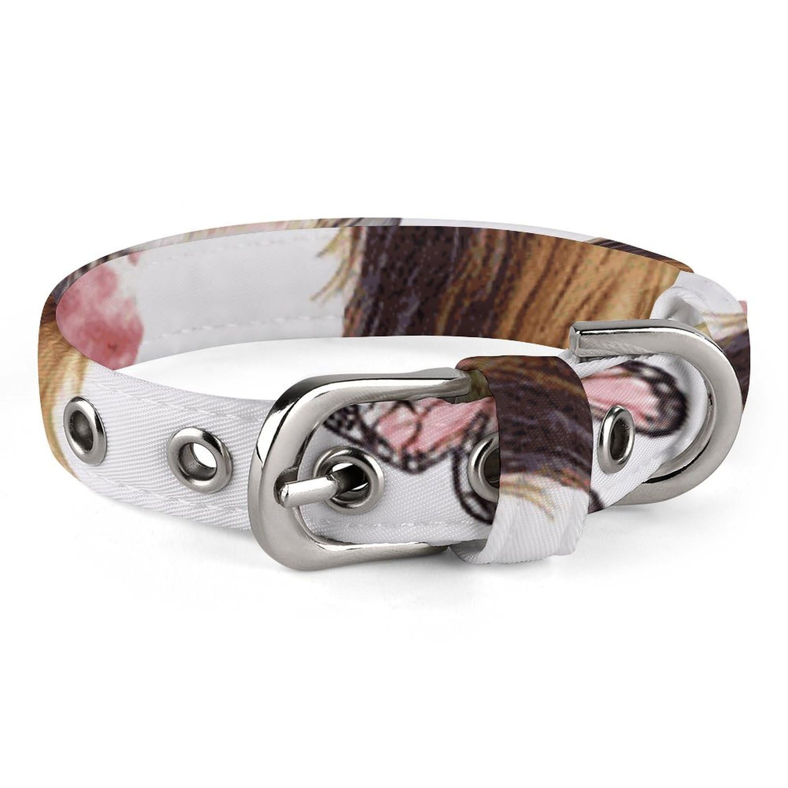 Collier réglable pour chien et chat à motif Yorkshire Terrier Papillons Roses