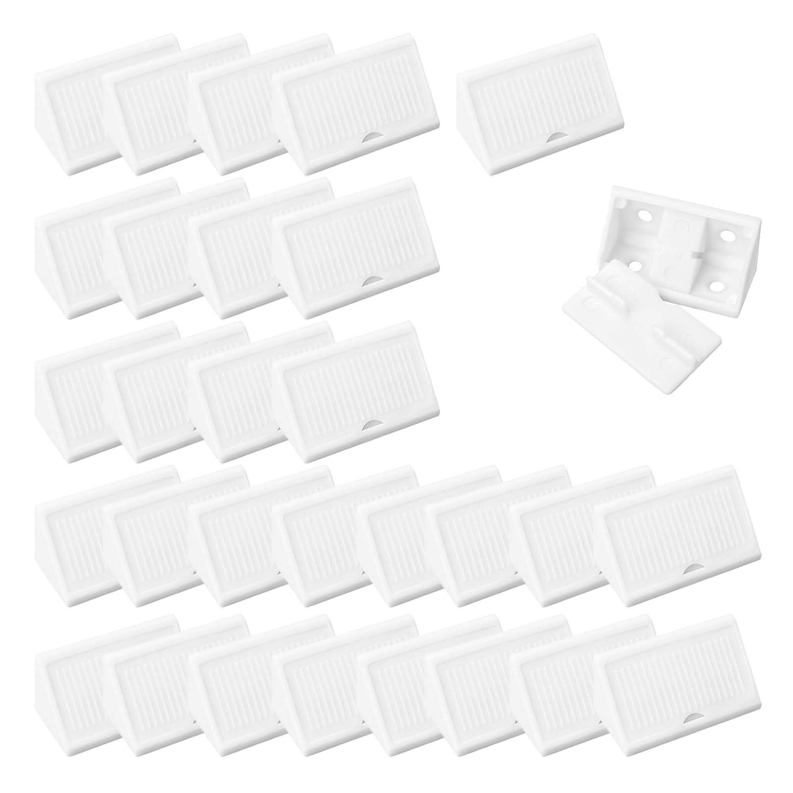 50 Pcs Corner Brackets 90 Degree Plastic Corner Braces Plastic L Shape Bracket Corner Angle Shelf Brackets for Furniture