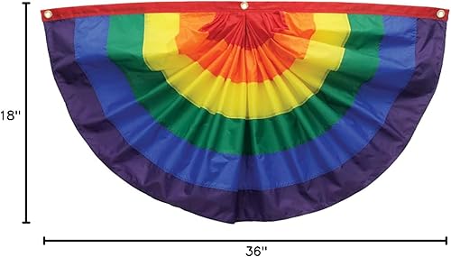 Miniatura 6 de In the Breeze 3703 Abanico plisado arco iris, 1.5 x 3 pies, decoración para exteriores, 1.5 pies de alto x 3 pies de ancho