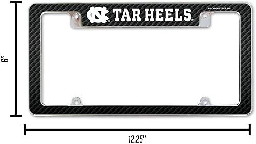 Miniatura 142 de Rico Industries NCAA Carbon Fiber 12" x 6" Chrome All Over Automotive License Plate Frame for Car/Truck/SUV
