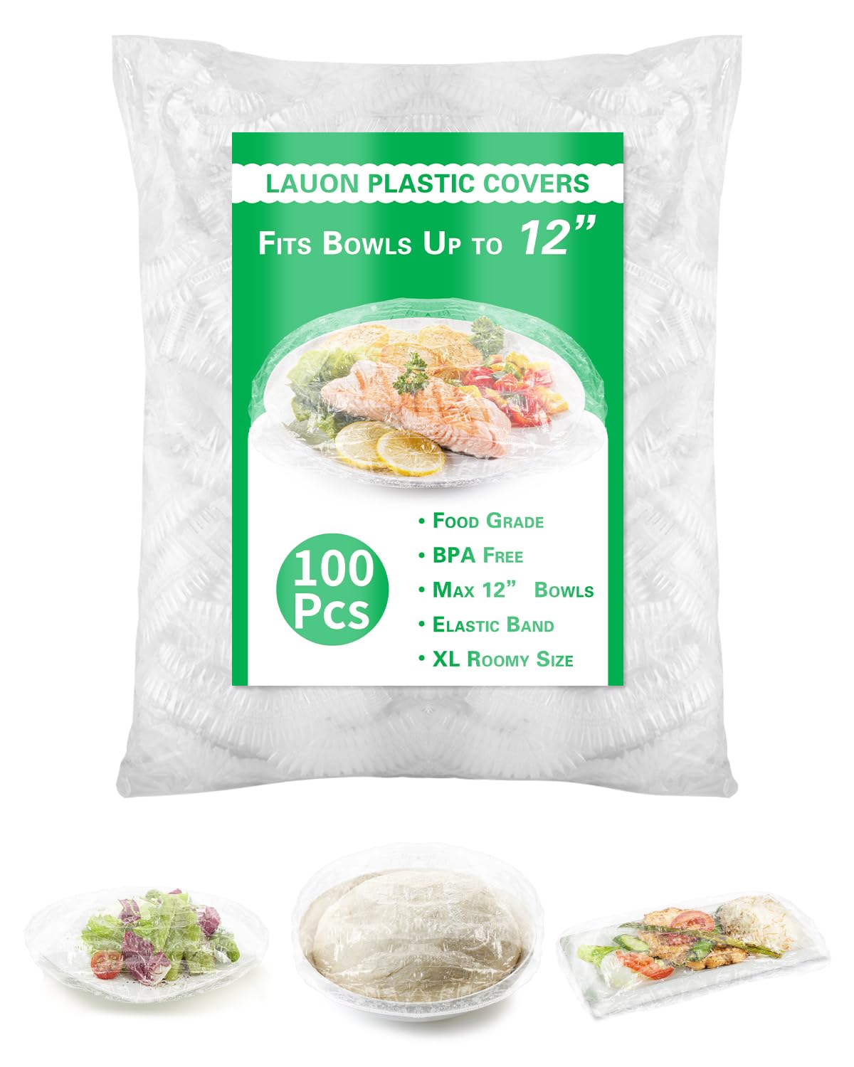 100 Bowl Covers Bread Proofing - Large Plastic Wrap for Food Sourdough Bread Baking Bread Rising Elastic Reusable Plate Covers Outdoor Food Fresh Keeping Bags Shower Cap Hair Deep Conditioning