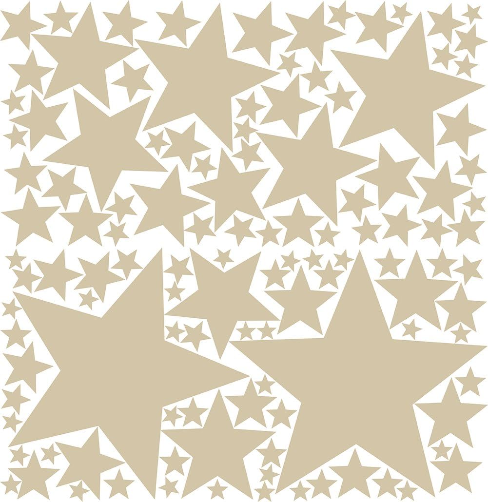 119 Peel & Stick Removable Wall Decals Stars, Beige