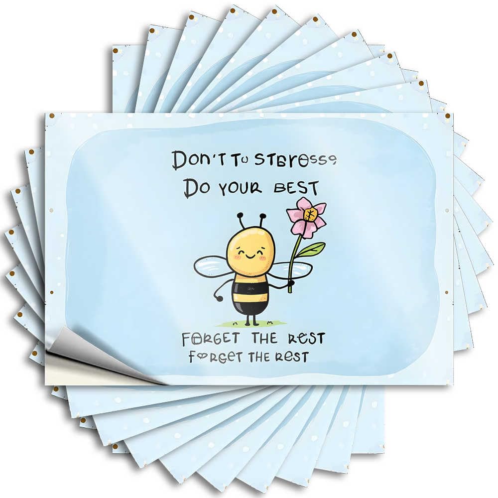 Relax, Bee Happy: A Cute Reminder to Stress Less and Do Your Best Bottle Coffee - Guest Tattoos Self Adhesive Sticker(6X9CM)