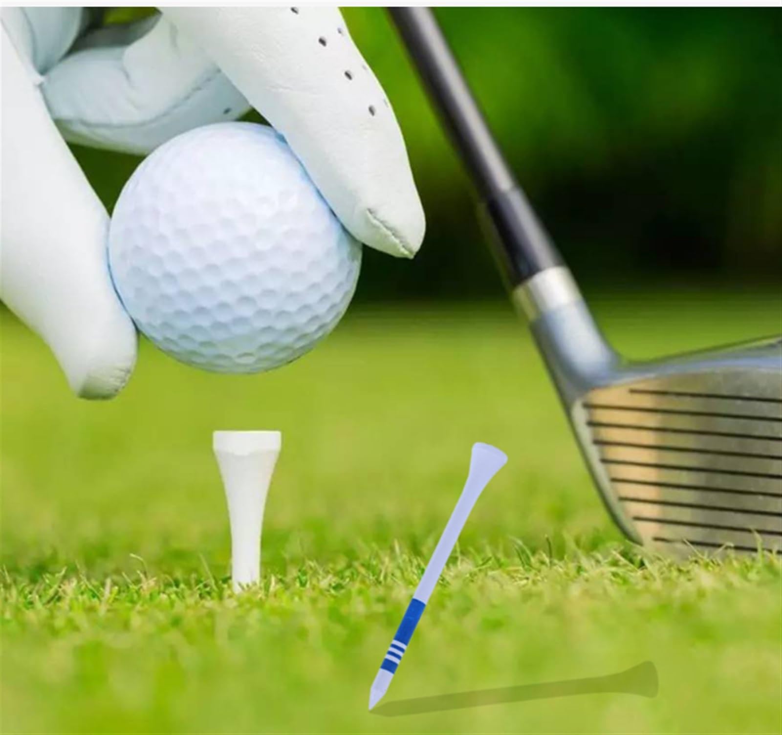Golf Tee 100 Teile/Paket Golf Holz Tee Golf Nägel Weiß mit Streifen Mark Golf Zubehör Praxis Liefert FüR Einen Idealen Abschlag