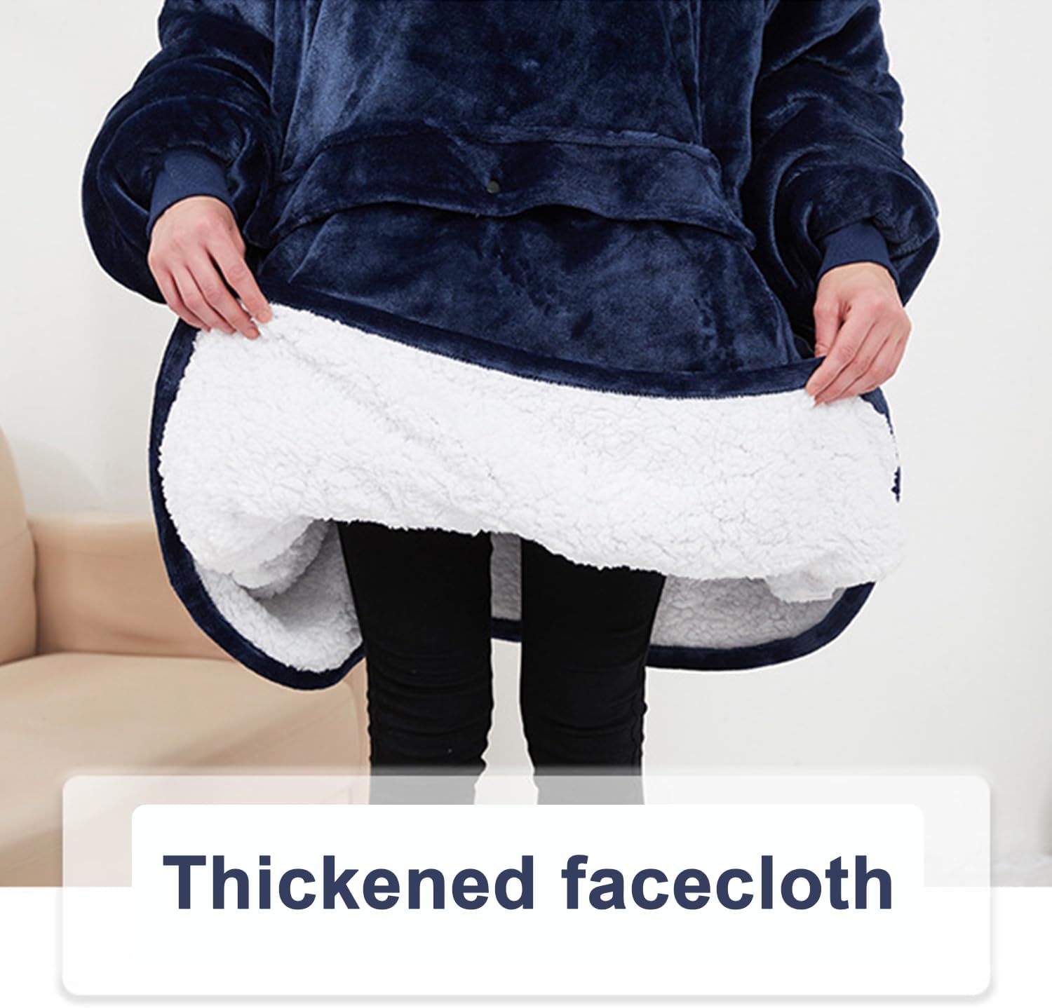 Generico Felpa con Cappuccio Riscaldata Marsupio for Cani, Coperta Riscaldata Indossabile con Cappuccio for Gatti Donne E Uomini, Pullover Oversize Maniche Lunghe