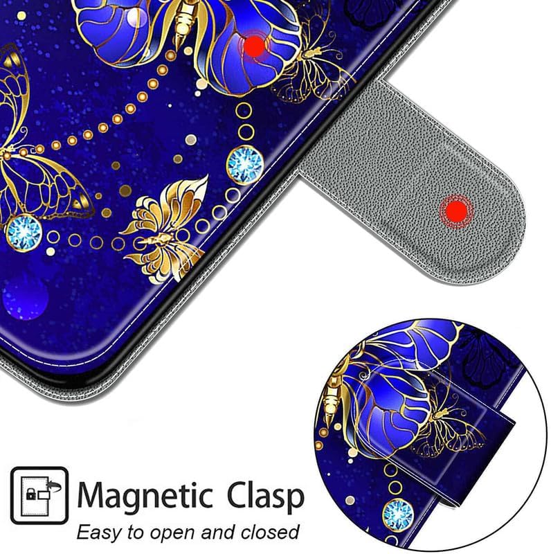 Image of Dkandy for Oneplus Nord 4 5G Printed PU Leather Magnetic Wallet Case Flip Cover for Oneplus Nord 4 5G (Blue Butterfly Print)