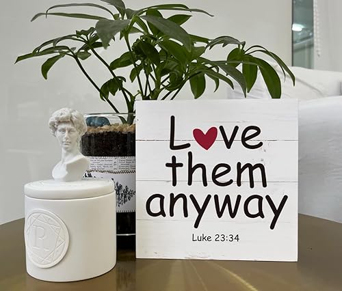 Miniatura 5 de Letrero cristiano, caja de madera, decoración de escritorio, letrero de escritura positiva, decoración de mesa decorativa, letrero familiar,