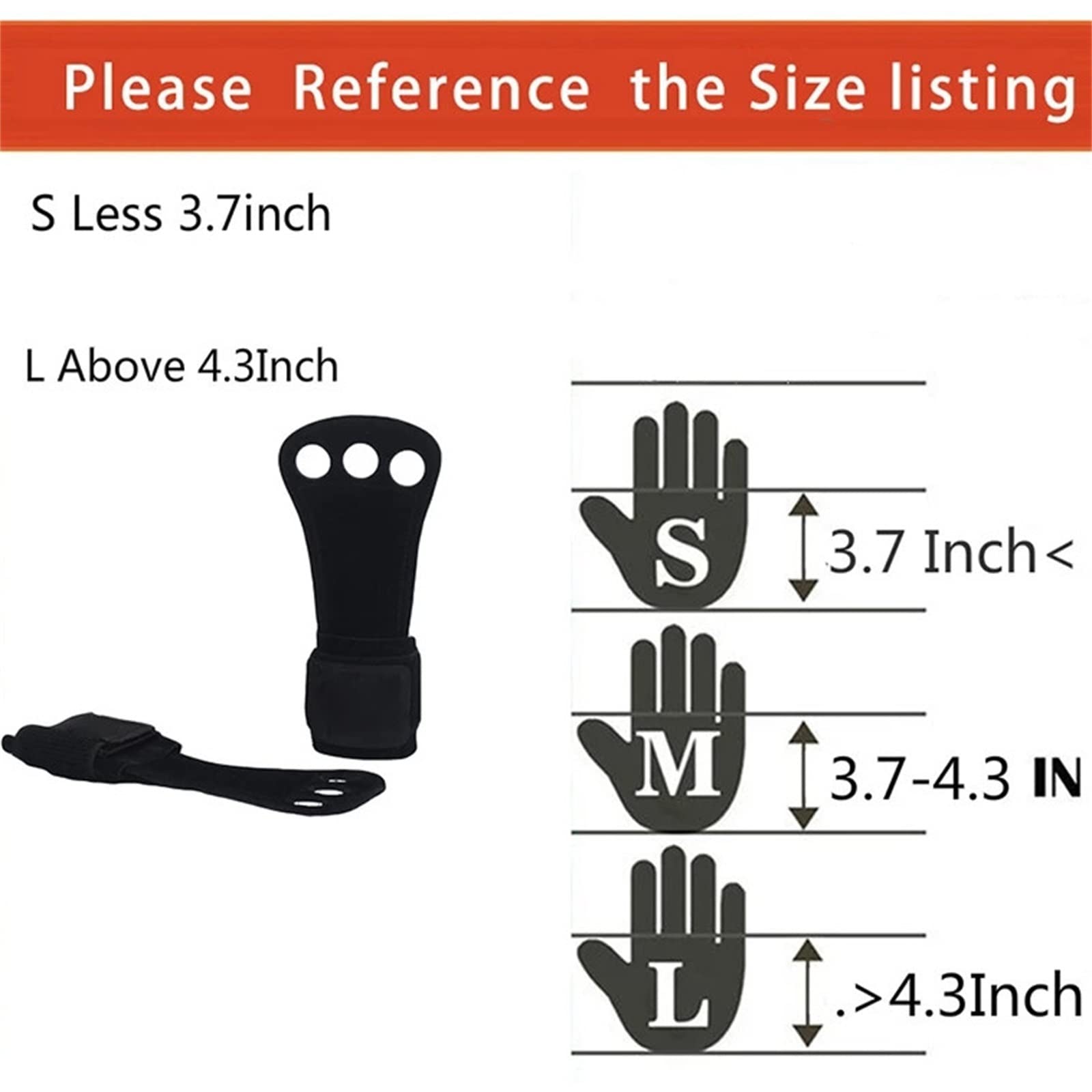 Guanti Antiscivolo per la Palestra Guanti da Fitness for Sollevamento Pesi in Pelle con Impugnatura(Schwarz,M)