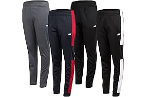 Boys' Sweatpants - 4 Pack Active Tricot Jogger Sweatpants - Performance Track...