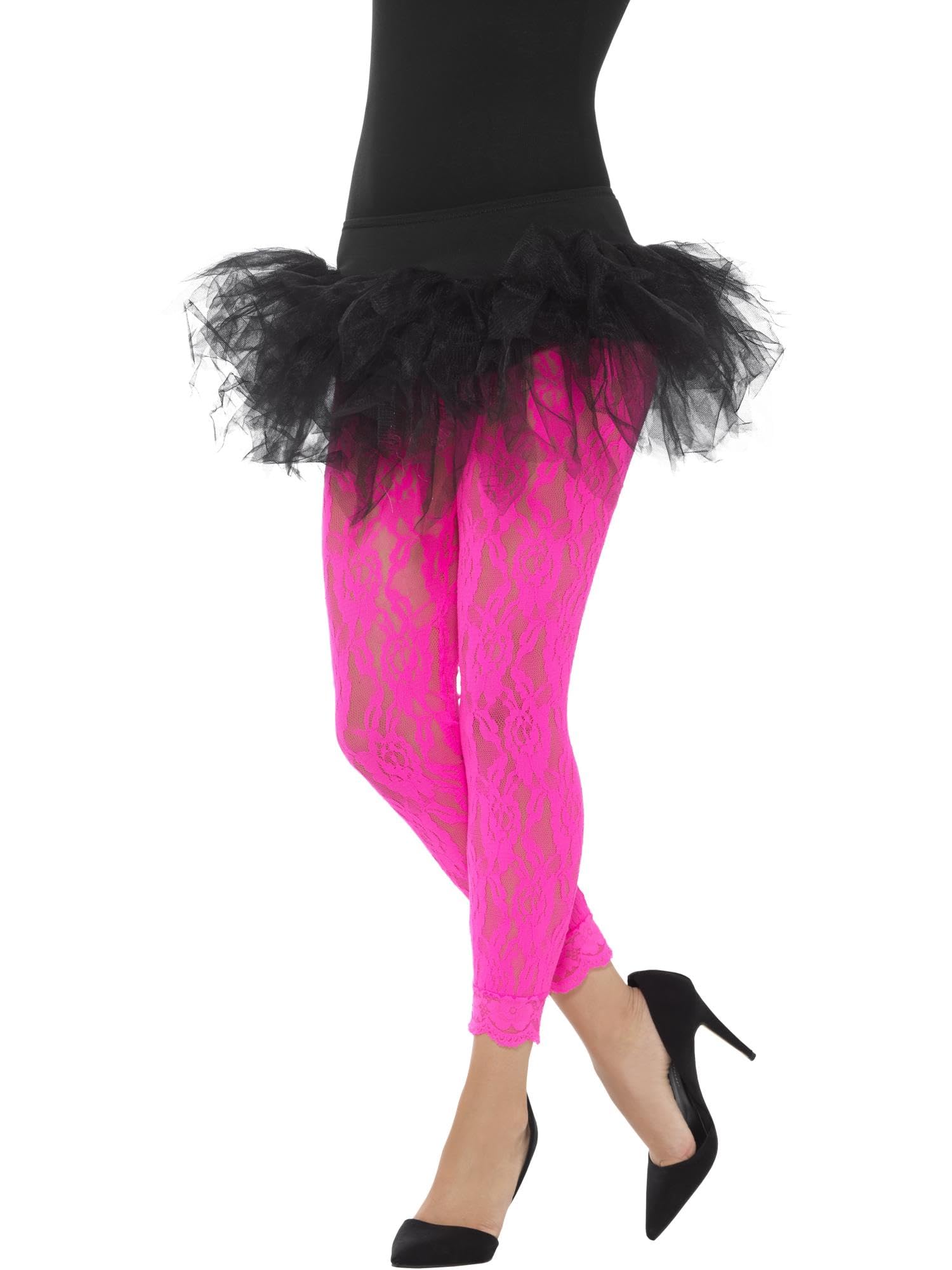 Smiffys1980's Lace Leggings (Pink)
