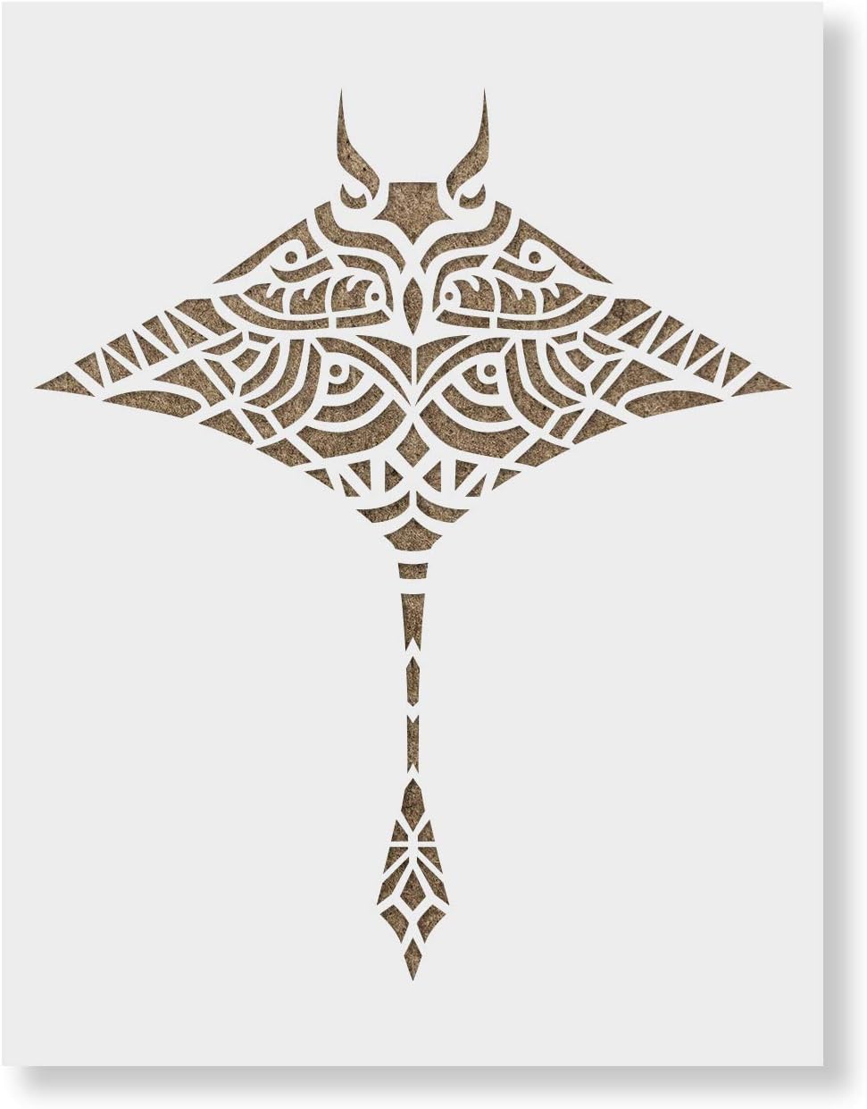 Manta Ray Stencil - Manta Stencil,%KEYWORD, Durable for Crafting Fish Patterns and Artworks