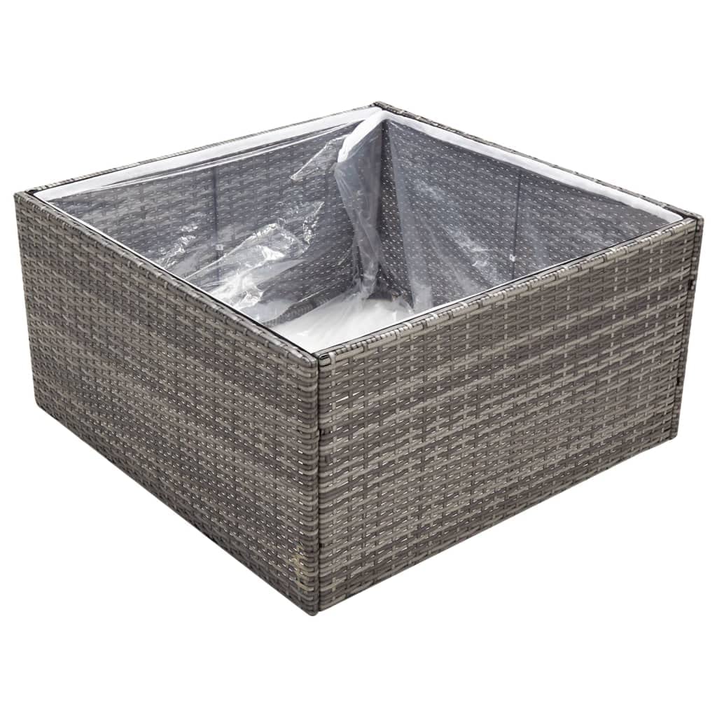 pflanzgefäße für draussen,blumenkübel XXL,Pflanzkübel Grau 80x80x40 cm Poly RattanGeeignet für Garten, Terrasse, Schlafzimmer, Wohnzimmer