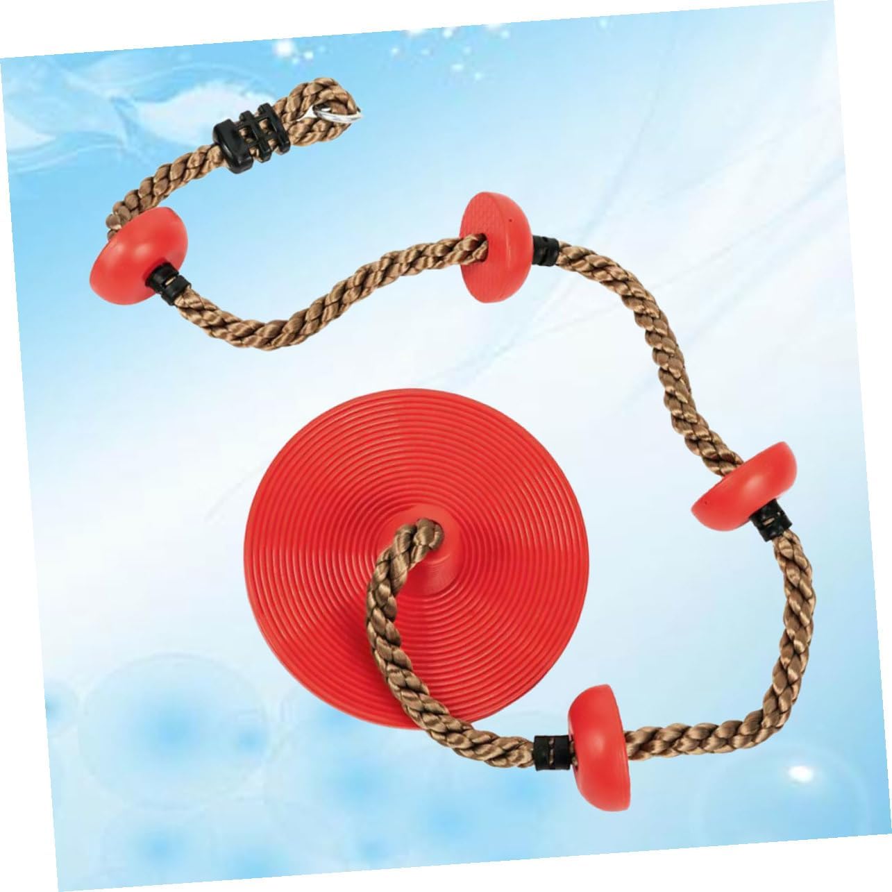 Large Round Disk Swing for Metal Cord and Plastic Construction Indoor Outdoor Recreation for Boys and Strong Load-Bearing Crimson Swing Seat