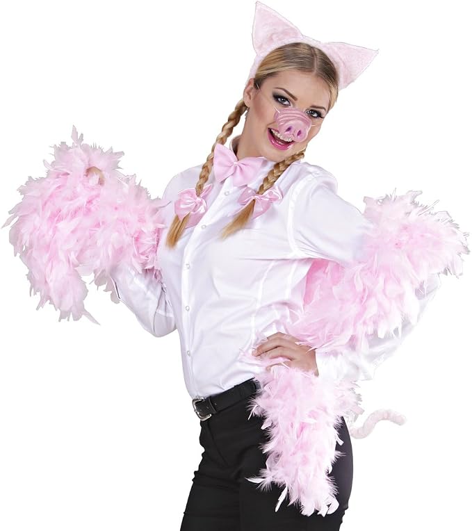 Schwein-Kostüm-Set Für Kinder – Ohren, Nase, Schwanz & Fliege, Rosa, Verstellbar, Für Halloween & Mottopartys