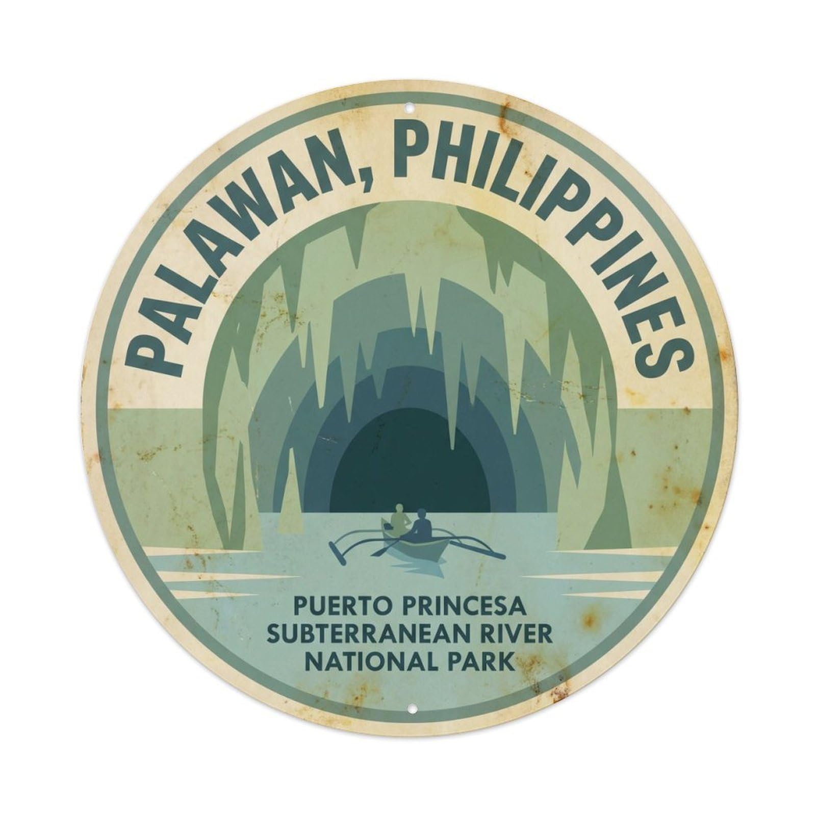 Underground River Palawan Beach Destination Hidden Metal Tin Sign