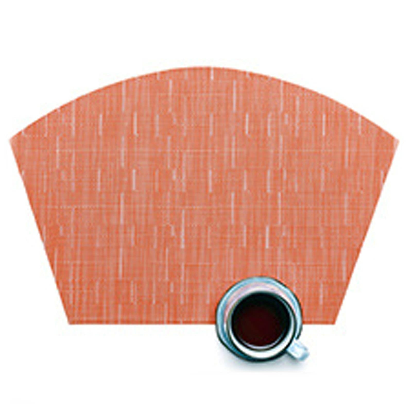 Epinki Tischset Stoff Abwaschbar Sektor, 6er Set 45x30CM Platzsets Abwaschbar Sektor Einfarbig Anti-Rutsch aus PVC, Tischuntersetzer Waschbar Orange für Küche Speisetisch