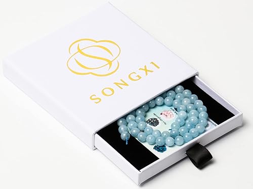 Miniatura 6 de Song Xi 60 cuentas naturales de grado A+ de 0.236 pulgadas (0.236 in), cuentas redondas sueltas para hacer pulseras y joyas (piedra luna)