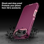 I-HONVA for iPhone Air Case Shockproof Dust/Drop Proof 3-Layer Full Body Protection [Without Screen Protector] Rugged Heavy Duty Cover Case for Apple iPhone Air 6.5" 2025,Purple/Pink