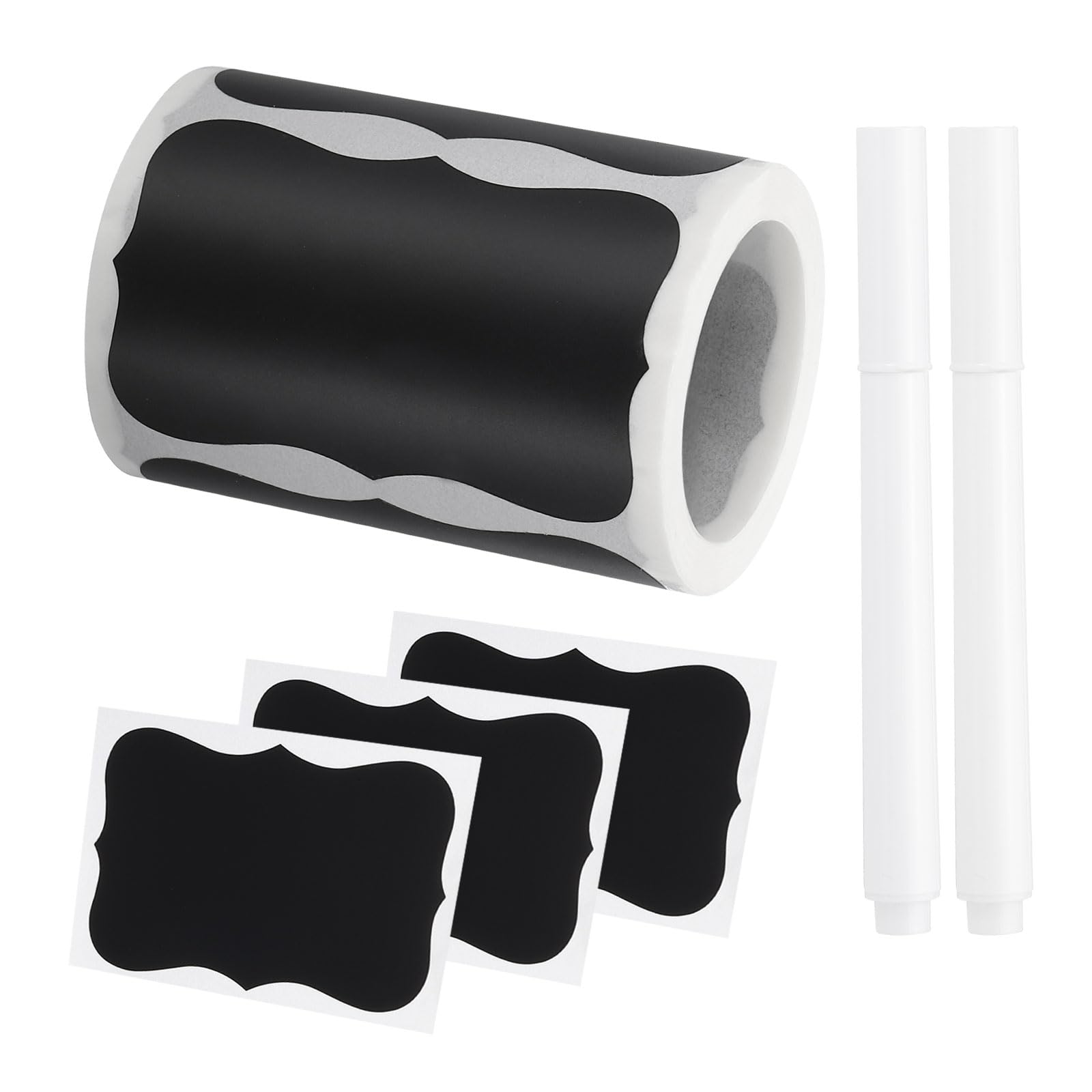 PATIKIL Chalkboard Labels, 120 Pcs Erasable Reusable Blackboard Stickers with 2 Liquid Chalk Pen