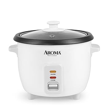 Aroma 6-Cup Pot-Style Rice Cooker, White (1)