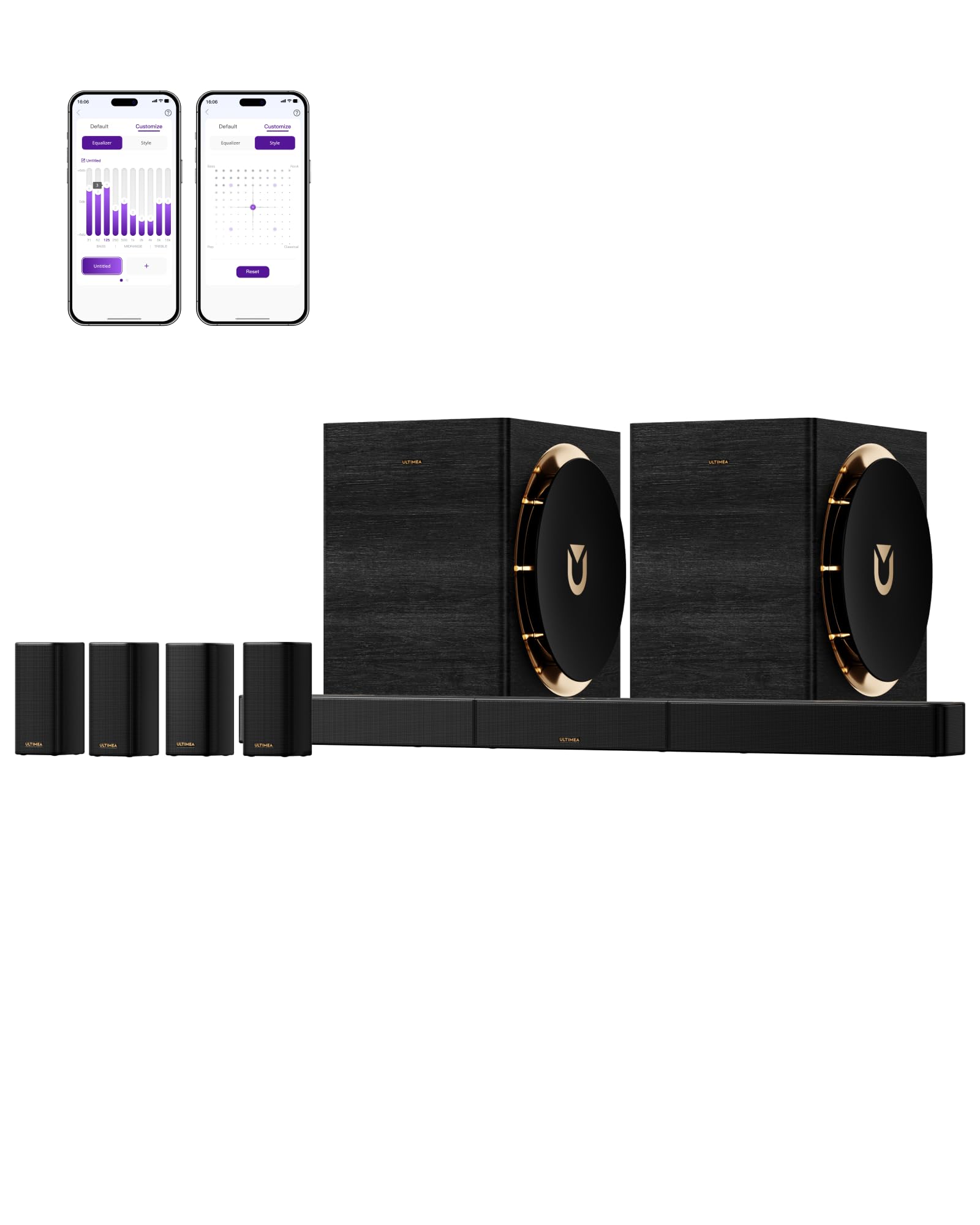 ULTIMEA Skywave X100 Dual 9.2.6 THX-Tuned Wireless Home Theater System | with Dolby Atmos & DTS:X, Dual 10” Subwoofers, 18Hz Low Frequency, 2000W Peak Power, 8K Pass-Through, AVR Grade Sound Bar