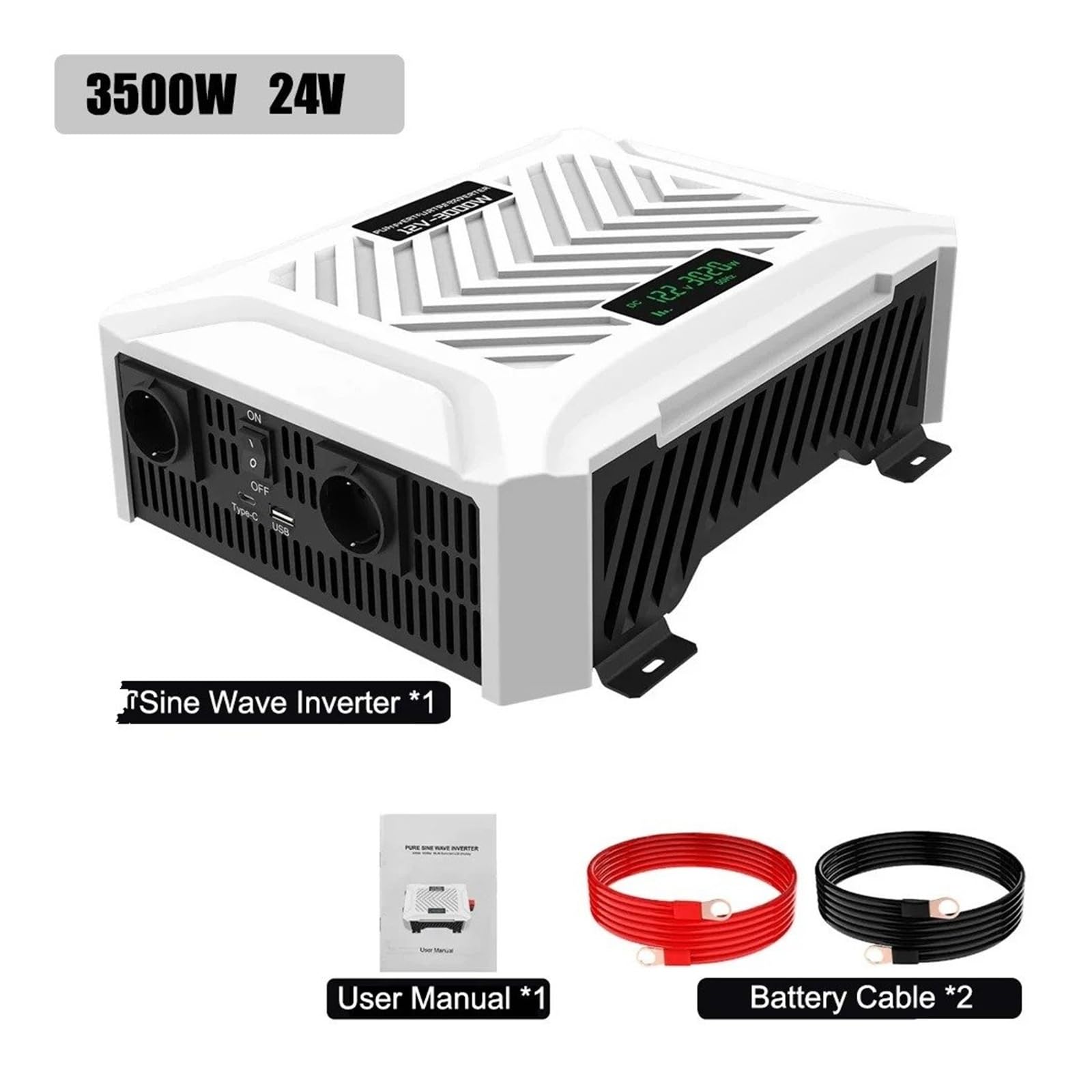 Convertidor Adaptador Energía Inversor Onda Sinusoidal para Pura DC12V 3000W 3500W Fuente Convertidor Batería Solar Pantalla LCD inversor