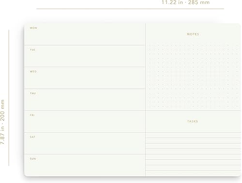 Miniatura 4 de Elegante bloc de notas semanal sin fecha, hojas arrancables, minimalista, bloc de notas semanales de tareas pendientes, planificador diario de