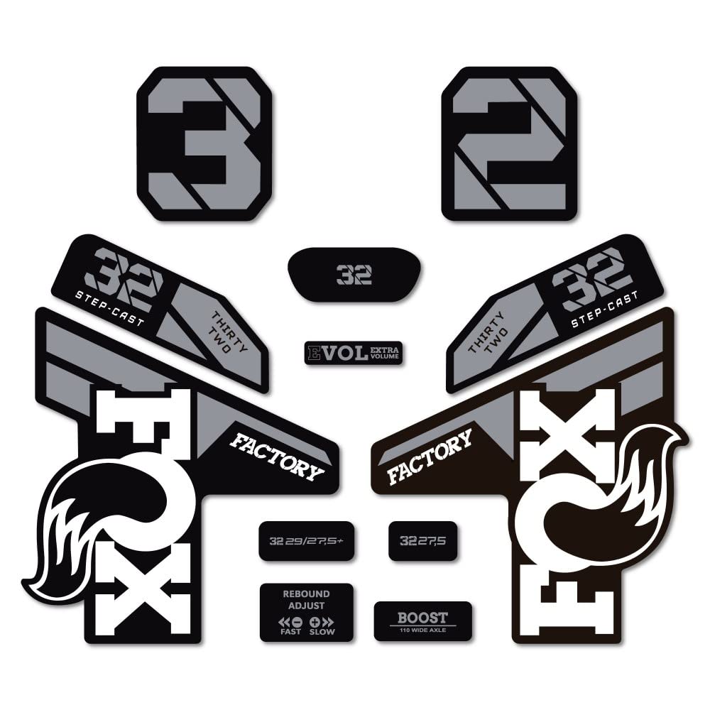 STAR SAM Stickers Compatible with Fox 32 SC Factory 2022 Bike Fork (White)